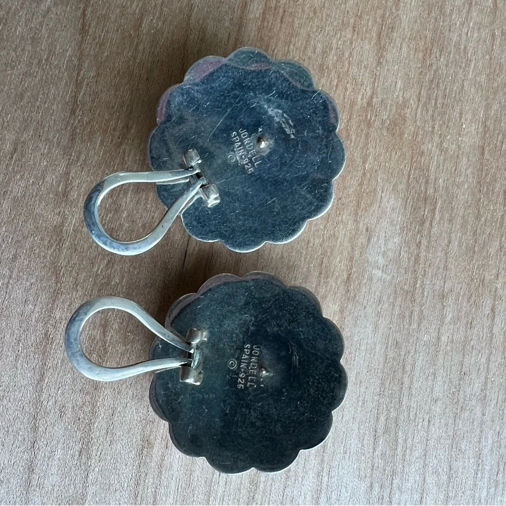 Vintage jondell Puffy 925 Sterling Silver Button Earrings